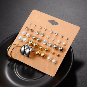 FREE 20 Pairs Pack Set Mixed Stud Earrings