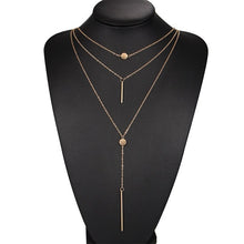 FREE Metal Bar Pendant 3 Layers Chain Necklace