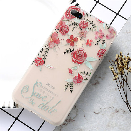 FREE Flower Patterned Phone Case For iPhone 6 6s 7 Plus 8 Plus X 10