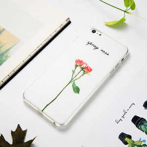 FREE Flower Patterned Phone Case For iPhone 6 6s 7 Plus 8 Plus X 10